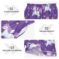 thumbnail image 3 of Women's Silk Pajama Shorts Unicorn Pentagram Purple Pajama Shorts Women's Casual Pajama Shorts with Pockets, 3 of 6