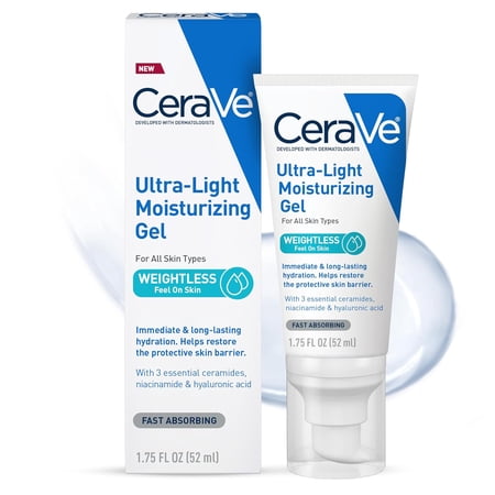 CeraVe Ultra Light Moisturizing Face Gel, 1.75 Oz, 2 Pack