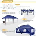 thumbnail image 5 of COBIZI 10x20 Party Tent Canopy Tent with 6 Sidewalls, UPF 50+, Waterproof Portable Pop Up Canopy Outdoor , Large Event Tent for Backyard, Wedding, Market, Blue, 5 of 9