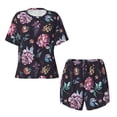 thumbnail image 5 of Wukai Roses Flowers Women's Pajama Set,Short-Sleeve Top and Shorts with Elastic Waistband and Pockets for Loungewear, Yoga, and Casual Wear-Medium, 5 of 8