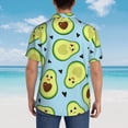 thumbnail image 4 of Sikiie Avocado and Hearts Print Men's Hawaiian Shirt, Summer Beach Button Pocket Short Sleeve T-Shirt,X-Large, 4 of 7