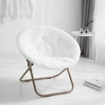 thumbnail image 5 of Urban Shop Faux Fur Saucer Chair with Metal Frame, One Size, White, 5 of 5