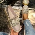 thumbnail image 2 of Miluxas Women's Fashion Glitter Slip on Sneakers Rhinestone Bling Platform Walking Shoes Cute Bowknot Sequin Shiny Loafers Gold 9(42), 2 of 8