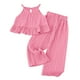 thumbnail image 1 of Conjunto de verano de 2 piezas para niña REDARER: top halter sin mangas con volantes y pantalón ancho, talla 6-7 años, 1 of 5