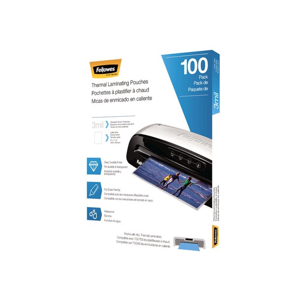 Fellowes Thermal Laminating Pouches Letter, 3 mil, 100 pack Walmart