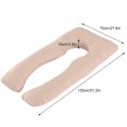 thumbnail image 4 of SHANNA U-Shape Pregnancy Pillow 51 Inch Maternity Pillow with Washable Cover Nursing Support Cushion for Pregnant Women Side Sleeping (Camel,Fill Material is Cotton), 4 of 8