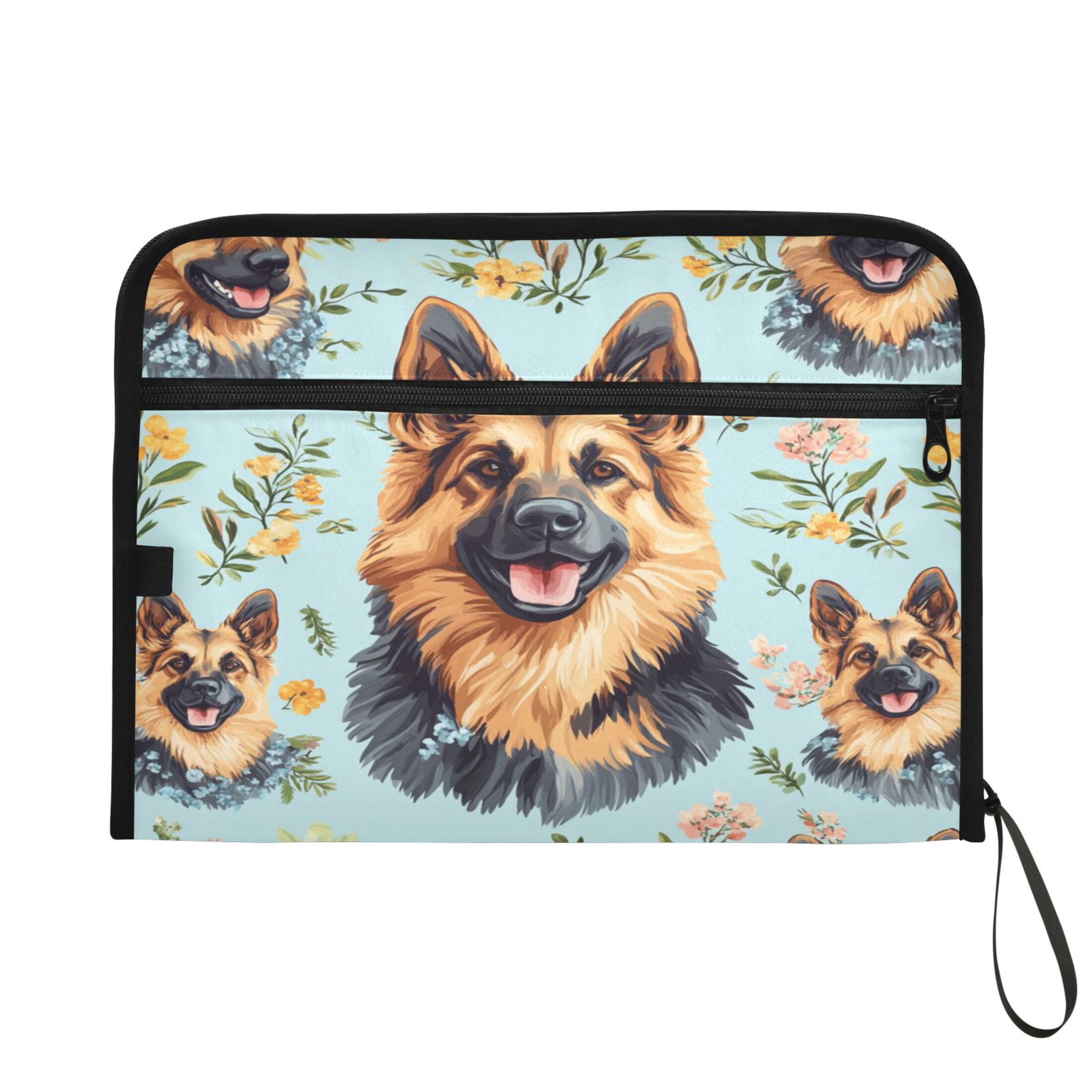 WOBOGO Shepherd Dog Expanding File Folder Letter Size Accordion Filing Organizer 13 Pocket Separate Organ Pocket
