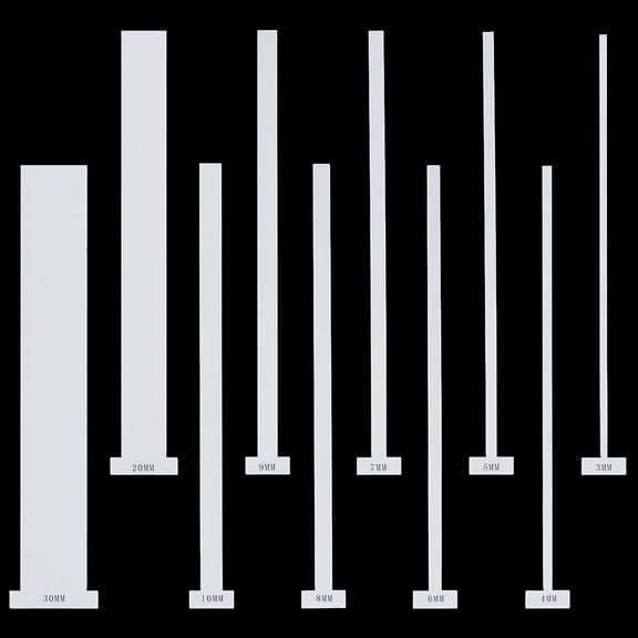 10 Pcs Acrylic Bookbinding Spacer Tool 3/4/5/6/7/8/9/10/20/30mm White Bookbinding Ruler T Shape Straight Edge Book Binding Kit