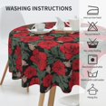 thumbnail image 6 of ZICANCN Round Table Cloths 60 Inch, Beautiful Red Wild Rose Table Cover Waterproof Washable Outdoor Picnic Tablecloth, 6 of 8