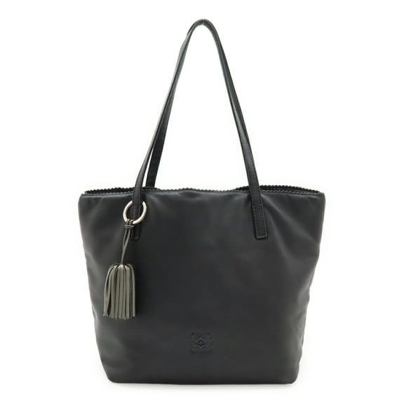 Pre-Owned LOEWE Anagram Tassel Handbag Tote Bag, Nappa Leather, Black