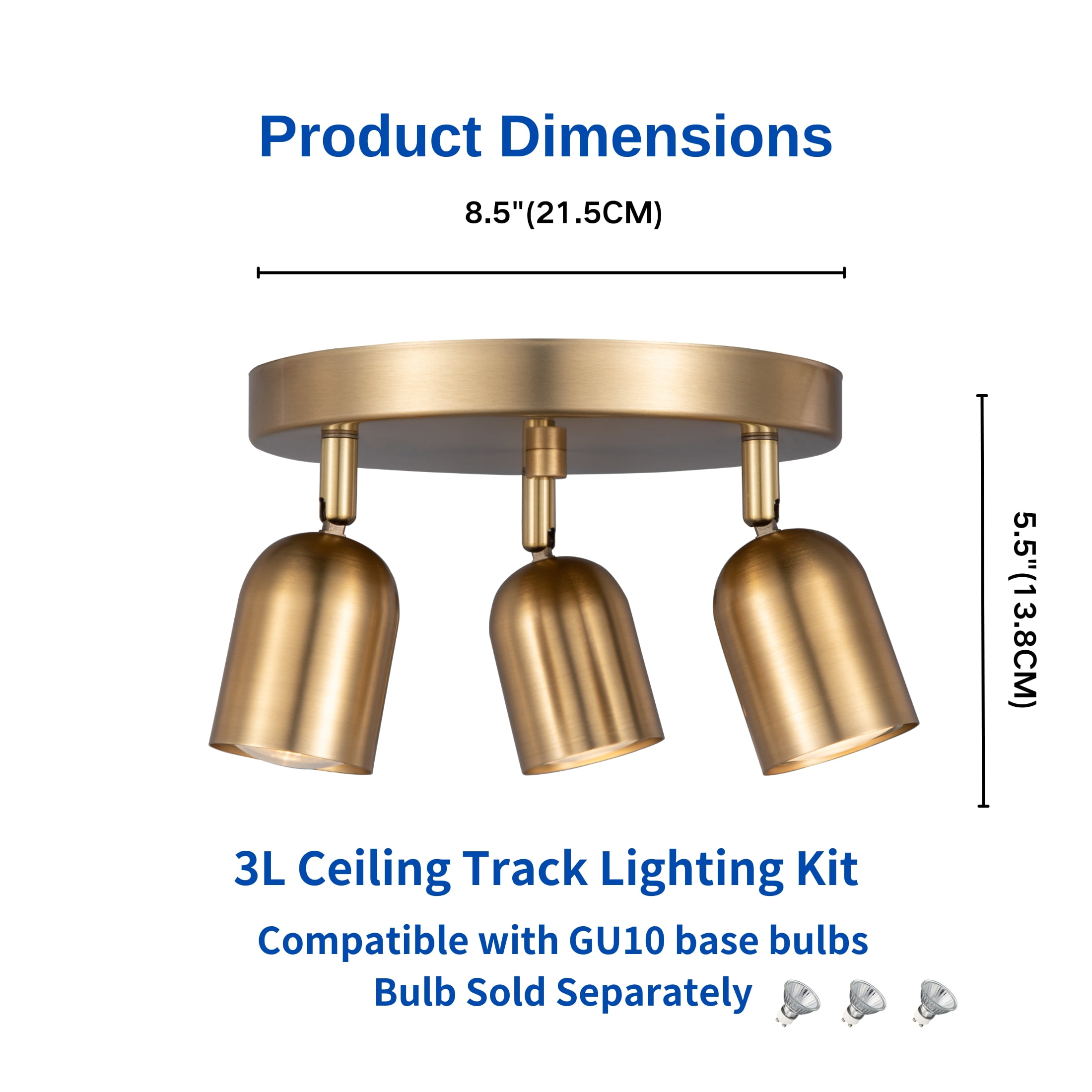 CRAFTRONOS 3 Light Track Light Matte Brass Adjustable Ceiling Canopy CR62163MB