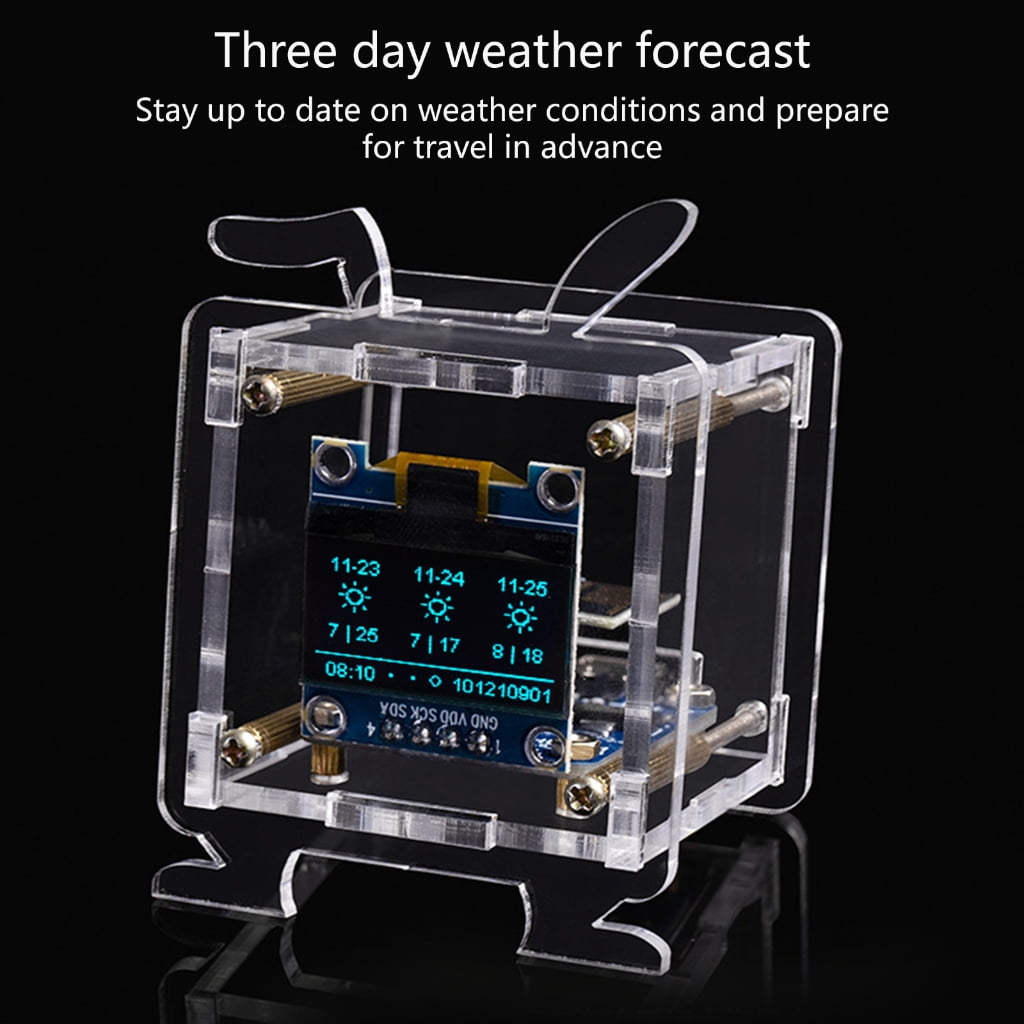 CIYISON WiFi Clock Module OLED Display DIY Time Date Temperature Humidity Weather Forecast Indicator DC5V Clock