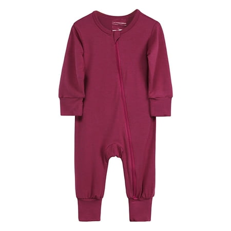 

Akiihool Baby Boy Summer Clothes Baby-boys Baby Cotton Terry Jumpsuit For Summer Casual (Wine 3-6 Months)