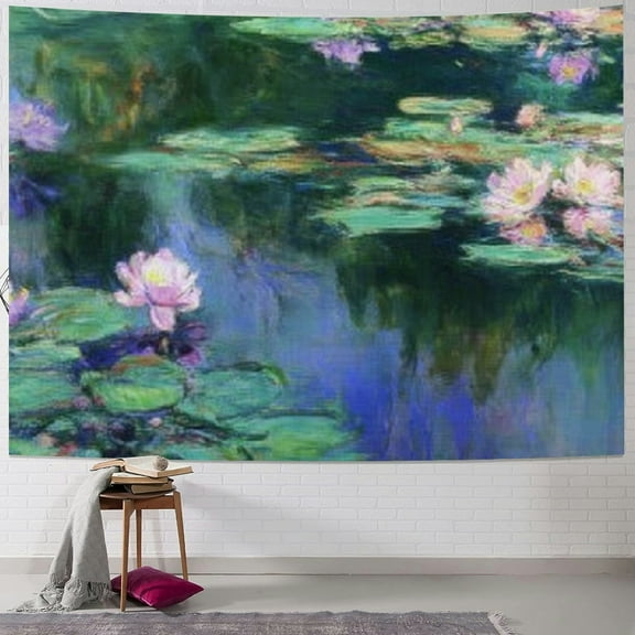 BCIIG Water Lilies Lily Pads Tapestry Wall Hanging Home Decor 40x30inch