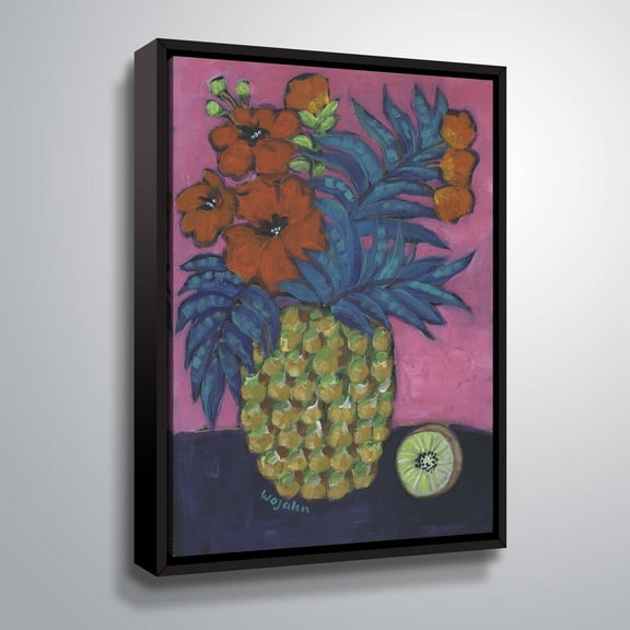 ArtWall Hot Tropical Flowers, Gallery Wrapped Floater-framed Canvas by Holly Wojahn