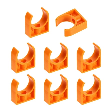 8 Pack Water Pipe Clamps Clips, U-Shaped Tubing Hose Buckles, Irrigation Tube Holder for 25mm OD for TV Trays Tube Hose Hanger Support Tubing, Orange