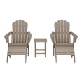 thumbnail image 2 of WestinTrends Highland 5-Piece Adirondack Chair with Folding Ottoman and Table Set, Weathered Wood, 2 of 14