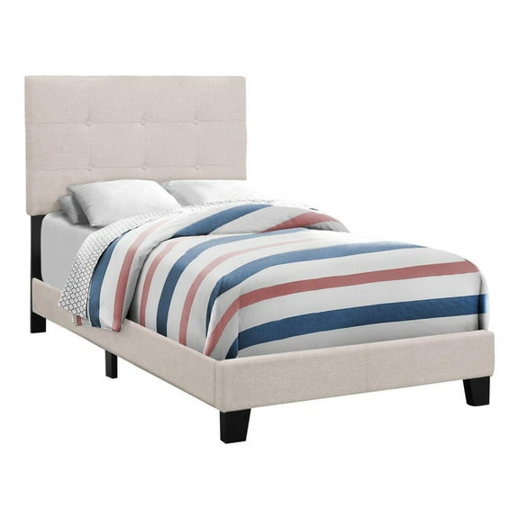 Monarch Specialties Bed - Twin Size/Beige Linen