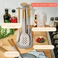 thumbnail image 4 of Beautiful 6-Piece Silicone Kitchen Utensil Tool Set with Rotating Rack by Drew Barrymore, Porcini Taupe, 4 of 11