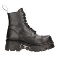thumbnail image 3 of NEW ROCK M-NEWMILI083-S19 COMBAT BOOTS Black Leather Military Biker Shoes 36, 3 of 6