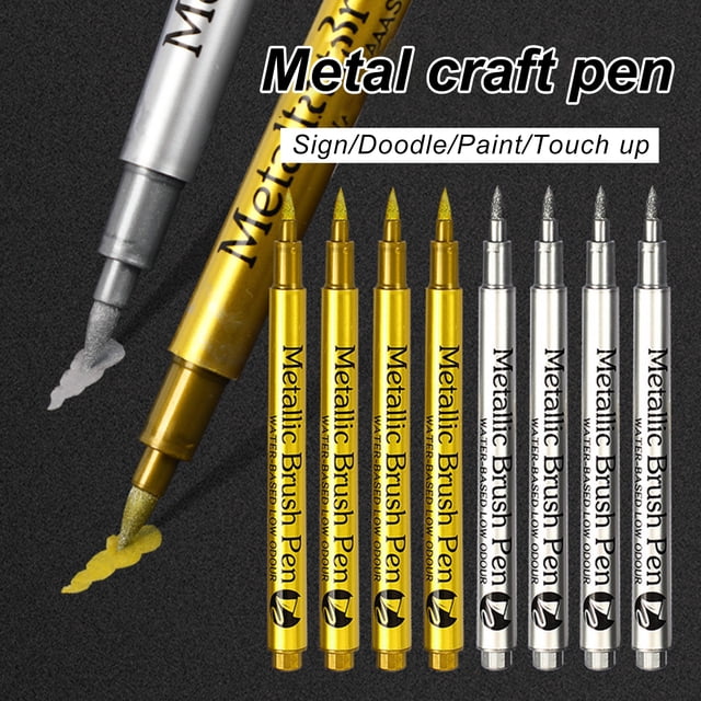 Musbetu Graffiti Marker High Color-Saturation Waterproof Write Fluently Non-fading DIY Bright Color Metallic Marker Pen Signature Pen Home Supply