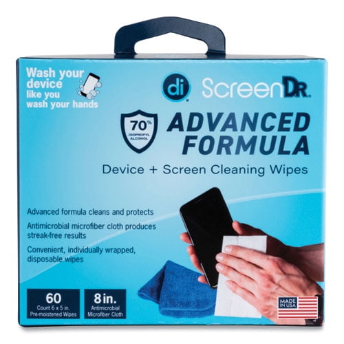 ScreenDr Device and Screen Cleaning Wipes, Includes 60 Individually Wrapped Wipes and 8 ScreenDr Device and Screen Cleaning Wipes, Includes 60 Individually Wrapped Wipes and 8