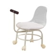 thumbnail image 2 of Lipstore Tabouret Roulant Bas Mobile Siège à Roulettes Rotation à 360 Degrés avec Roulettes Universelles Blanc, 2 of 8