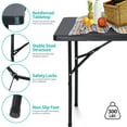 thumbnail image 4 of ChicCrest Portable 4 Foot Plastic Folding Table, Indoor Outdoor Heavy Duty Fold-in-Half Picnic Party Camping Barbecues Table with Carrying Handle-Black, 4 of 11
