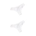 thumbnail image 2 of Qarigey Bragas de tiro bajo Tanga Ropa interior de mujer Tanga Diseño de encaje Sexy Atractivo Citas Prop Dama Ropa de dormir Blanco L Blanco L 2Conjunto, 2 of 6
