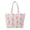 Pink Reindeer Print, variant on XYZCANDO Red Christmas Santa Snowman Print Quilted Shoulder Tote Bag Large Capacity Reusable Handbag for Holiday Shopping Grocery Travel Daily Use