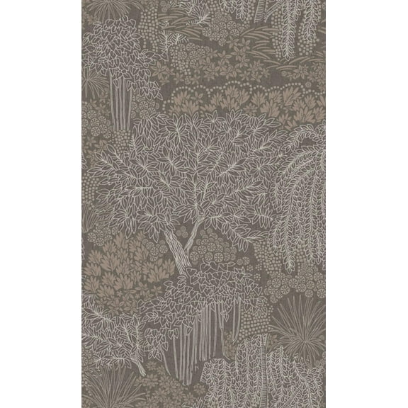 Graphite Metallic Garden Tropical Wallpaper, Double Roll, 57 sqft
