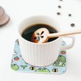 thumbnail image 5 of Yiaed Cute Floral Frog Print Leather Coasters for Drinks - Cup Coasters Coffee Table Kitchen Table Bar, Home & Office Gifts Handmade Drink Coasters-Square, 5 of 6