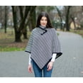 thumbnail image 3 of SAOL Ladies Herringbone Poncho Sweater Soft Wool Blend Irish Cape, 3 of 5