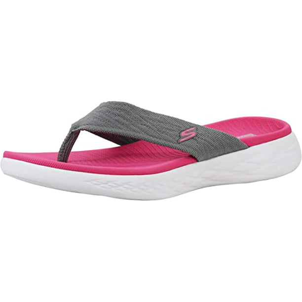 Skechers Women's Grey/Hot Pink Flip-Flop 10 M US - Walmart.com