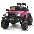 thumbnail image 2 of Costway 12V Kids Ride On Truck RC Car w/ LED Lights Music Trunk Pink, 2 of 10