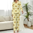 thumbnail image 4 of Top-kevin Flat Stylish Mahjong Women's Long-Sleeve Shirt And Full-Length Bottom Pajama Set, 4 of 11