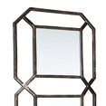 thumbnail image 3 of Benjara BM227149 Metal Frame Accent Mirror with Stacked Geometric Design, Metallic Silver, 3 of 5