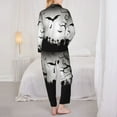 thumbnail image 5 of Kll Happy Halloween 1 Print Women'S Long Sleeve Pajamas With Pants Sleepwear Loungewear 2 Set-Small, 5 of 9