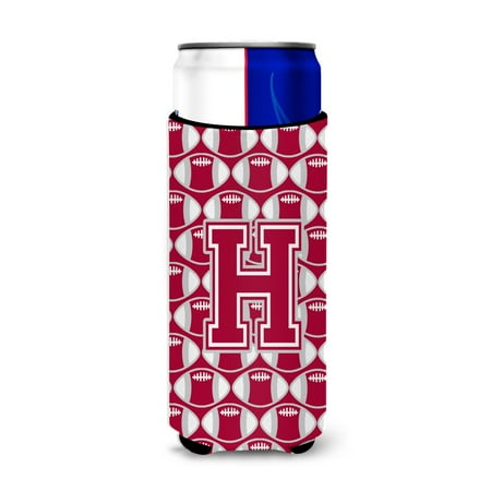 

Carolines Treasures CJ1065-HMUK Letter H Football Crimson grey and white Ultra Beverage Insulators for slim cans Slim