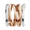 thumbnail image 7 of Trendy Wide Five Band Coil Wrap Rose Gold over Sterling Silver Ring-9, 7 of 7