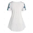thumbnail image 2 of Talla grande Colorblock Flower Pattern T Shirt Rosegal Camisetas tallas grandes, 2 of 5