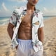 thumbnail image 2 of Mens Casual de Manga Corta Botón Abajo Camisas de Impresión Turndown Cuello Botón Camisa Poliéster, Moda de Verano Superior para Hombres Al Aire Libre, 2 of 6