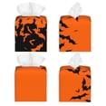 thumbnail image 2 of Picia Halloween Bats Pattern Tissue Box Cover,PVC Leather Square Holder,Tissue Box Holder with Magnetic Bottom,Facial Paper Organizer Dispenser-5.2"X5.2"X5.2", 2 of 8