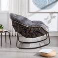thumbnail image 3 of IVV Outdoor Patio Rocking Chair, Oversized Rattan Wicker Recliner Rocker Chair with Comfy Cushion and Steel Frame, Modern Lounge Rocker for Front Porch Living Room Bedroom (Gray), 3 of 9