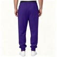 thumbnail image 7 of Men's Sweatpants Trendy Elastic Waist Drawstring Cuffed Jogging Pants Loose Lounge Casual Sweatpants for Outdoor Sports with Pockets Purple L, 7 of 7