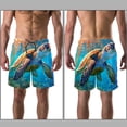 thumbnail image 3 of luoweisi Men's Beach Shorts Quick Dry Swim Trunks with Mesh Lining Sea Turtle L, 3 of 5