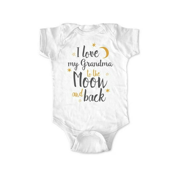 I love my grandma to the moon and back - new baby surprise - wallsparks cute & funny Brand - baby one piece bodysuit - Great baby shower gift!