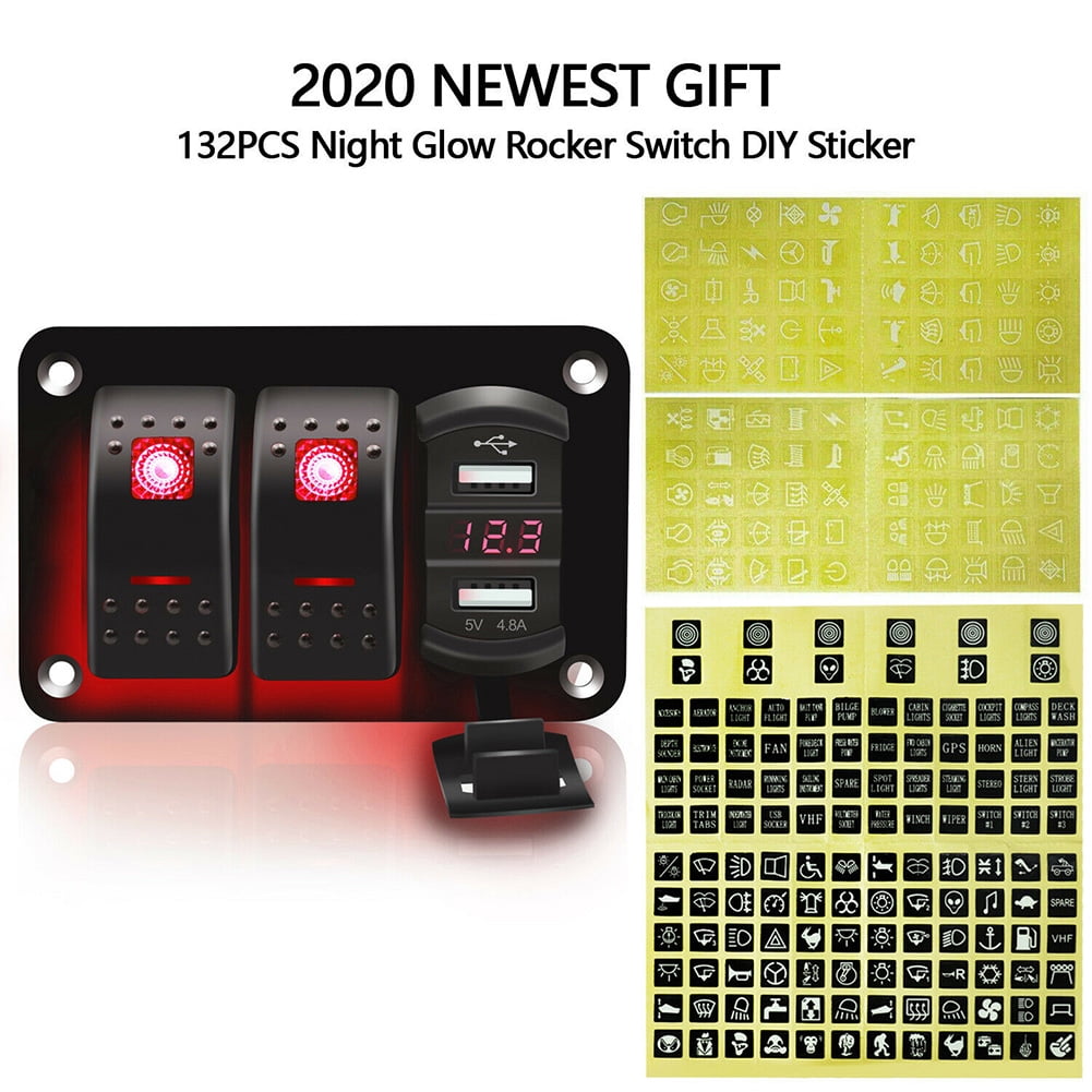 3 Gang Toggle Rocker Switch Panel Dual Usb For Car Boat Marine Rv Truck Led Walmart Com Walmart Com