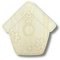 thumbnail image 2 of Unfinished Wood Etched Bird House Shape 7" / 1/4", 2 of 2