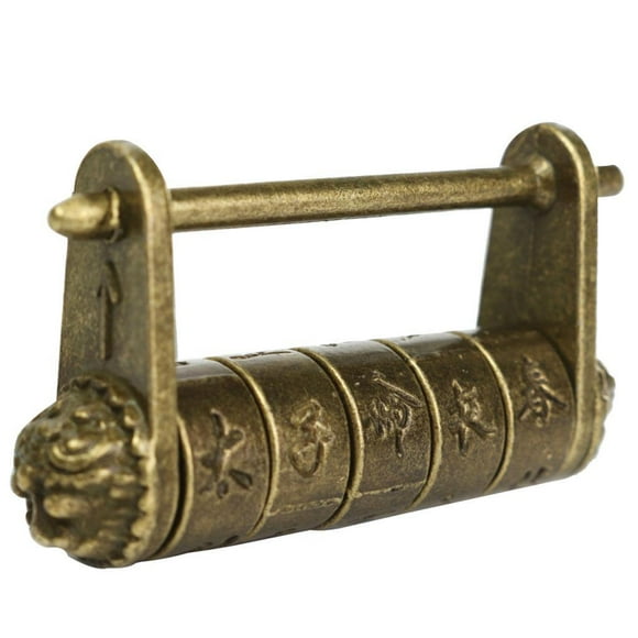 HILABEE Antique Cabinet Metal Password Combination Padlock for Jewelry Drawer Bronze